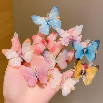 Dreamy Butterfly Hair Clip Set – Pastel Glitter Hair Accessories for Girls & Women
