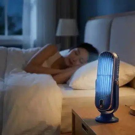 Portable USB Air Cooler Fan – 5-Speed Mini Tower Desk Fan with LED Display & 720° Adjustable Cooling