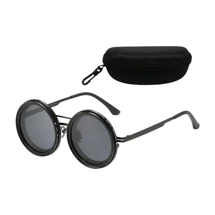 RetroShield Round Polarized Sunglasses with Protective Case