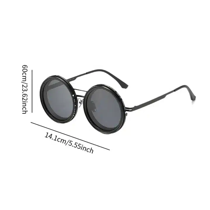 RetroShield Round Polarized Sunglasses with Protective Case