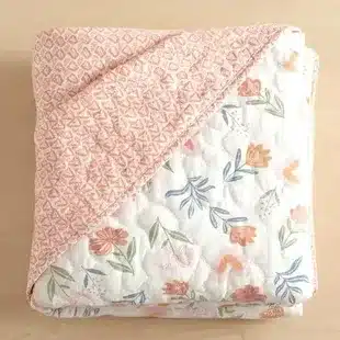 Reversible Floral Printed Quilt – Soft Lightweight All-Season Bedspread for Bedroom Décor