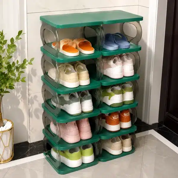 SpaceSaver 10-Layer Foldable Shoe Rack Organizer