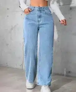 Women’s Loose Fit Denim Jeans Fashionable Baggy Style Cotton Blend Casual Pants for Girls