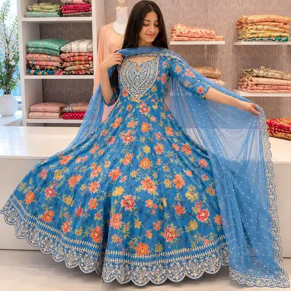 Royal Flair Embroidered Anarkali Suit Set