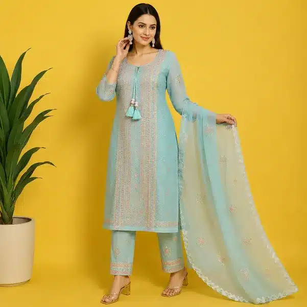 Aqua Grace Embroidered Women's Ethnic Suit Set