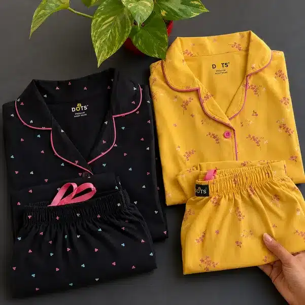 DreamWear Printed Collar Night Suit Set for Women