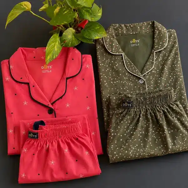 DreamWear Printed Collar Night Suit Set for Women