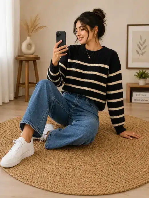 Winter Chic Sweater & Wide-Leg Pants Combo Set