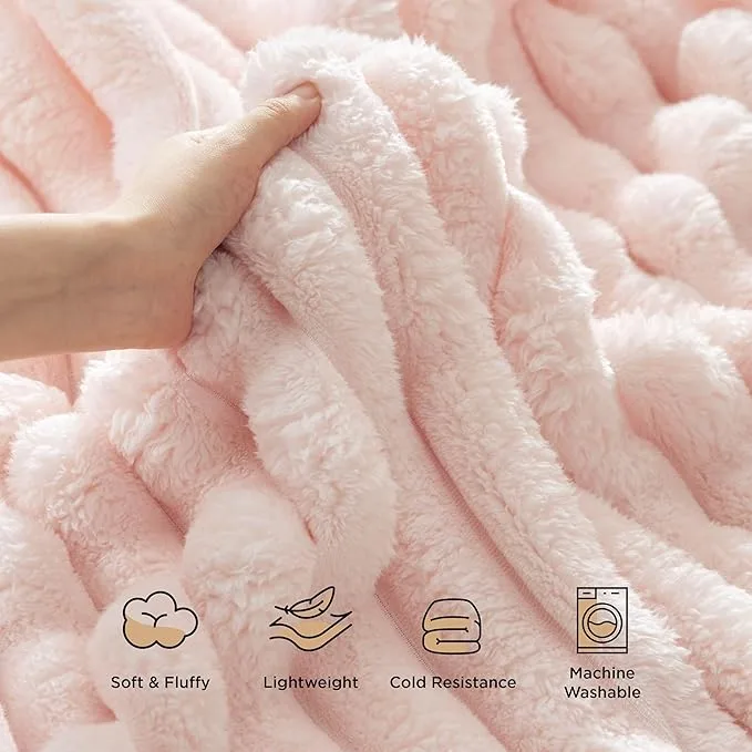 Bedsure Pink Throw Blanket for Couch - Super Soft