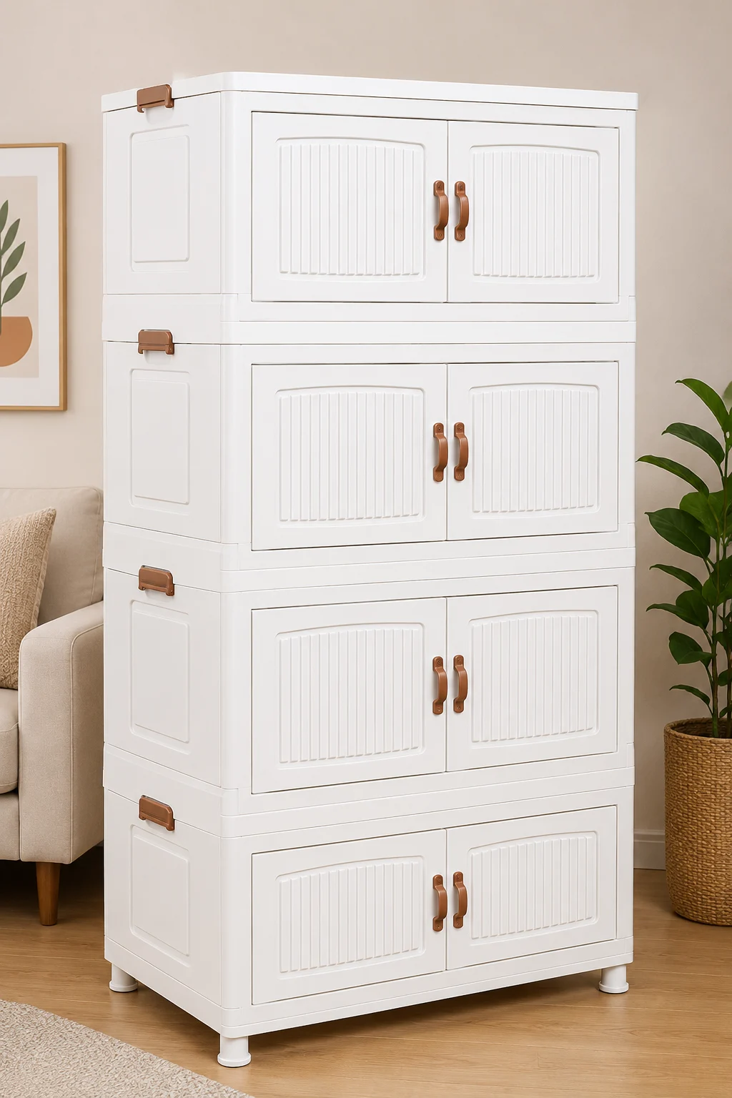 Multi-Layer Plastic Storage Wardrobe Cabinet