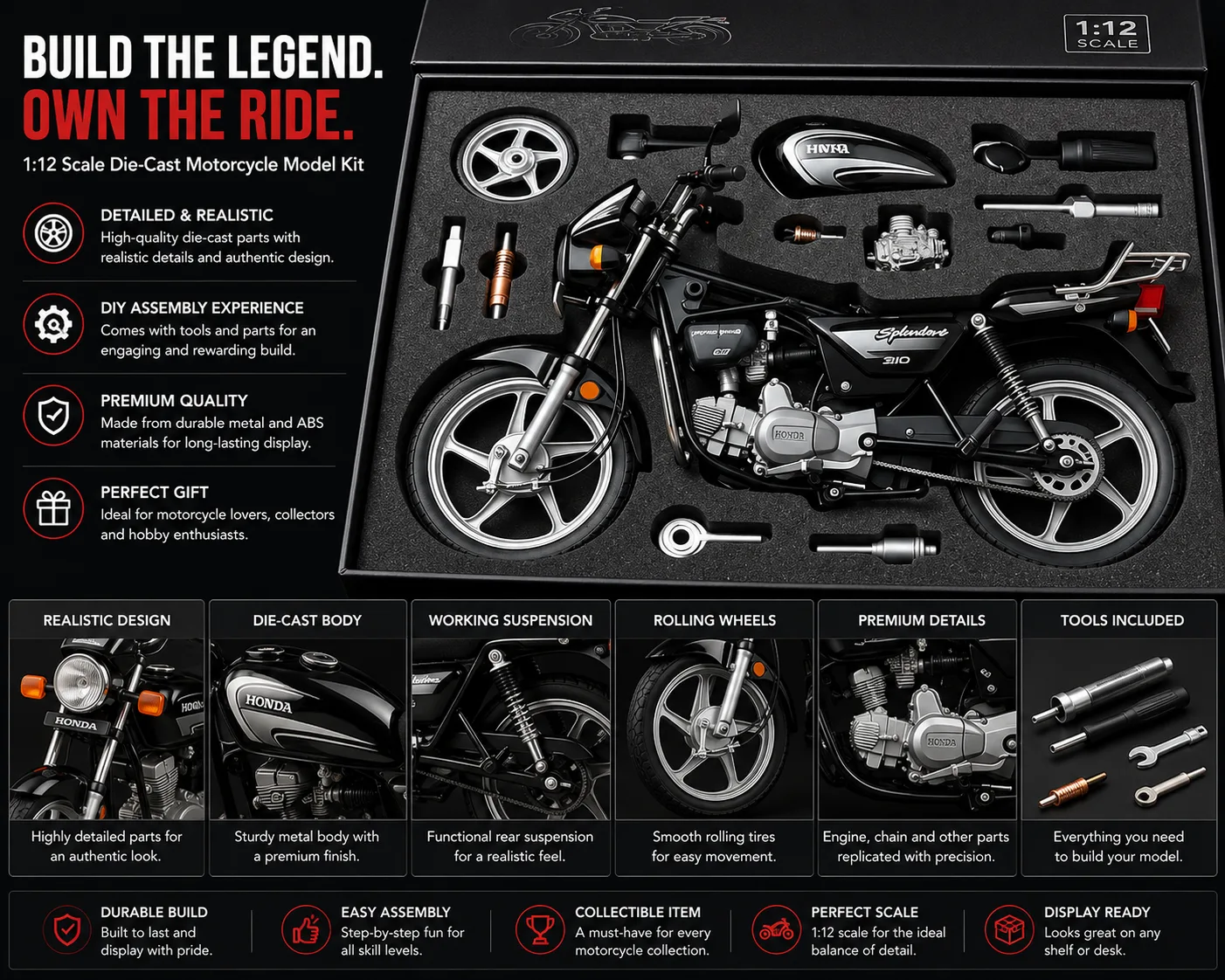 Diecast Motorcycle Model Kit