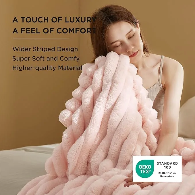 Bedsure Pink Throw Blanket for Couch - Super Soft