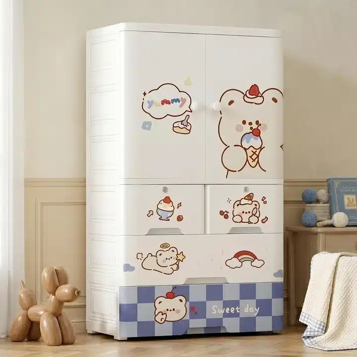 Kids Cartoon Wardrobe with Storage