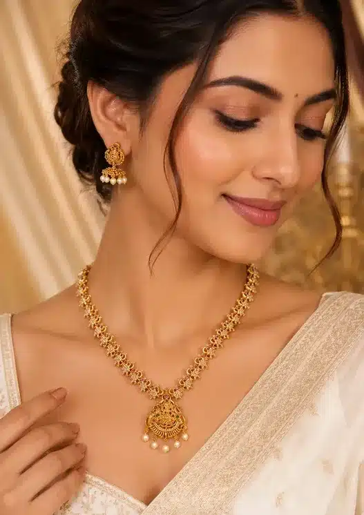 Traditional Temple Design Necklace Set