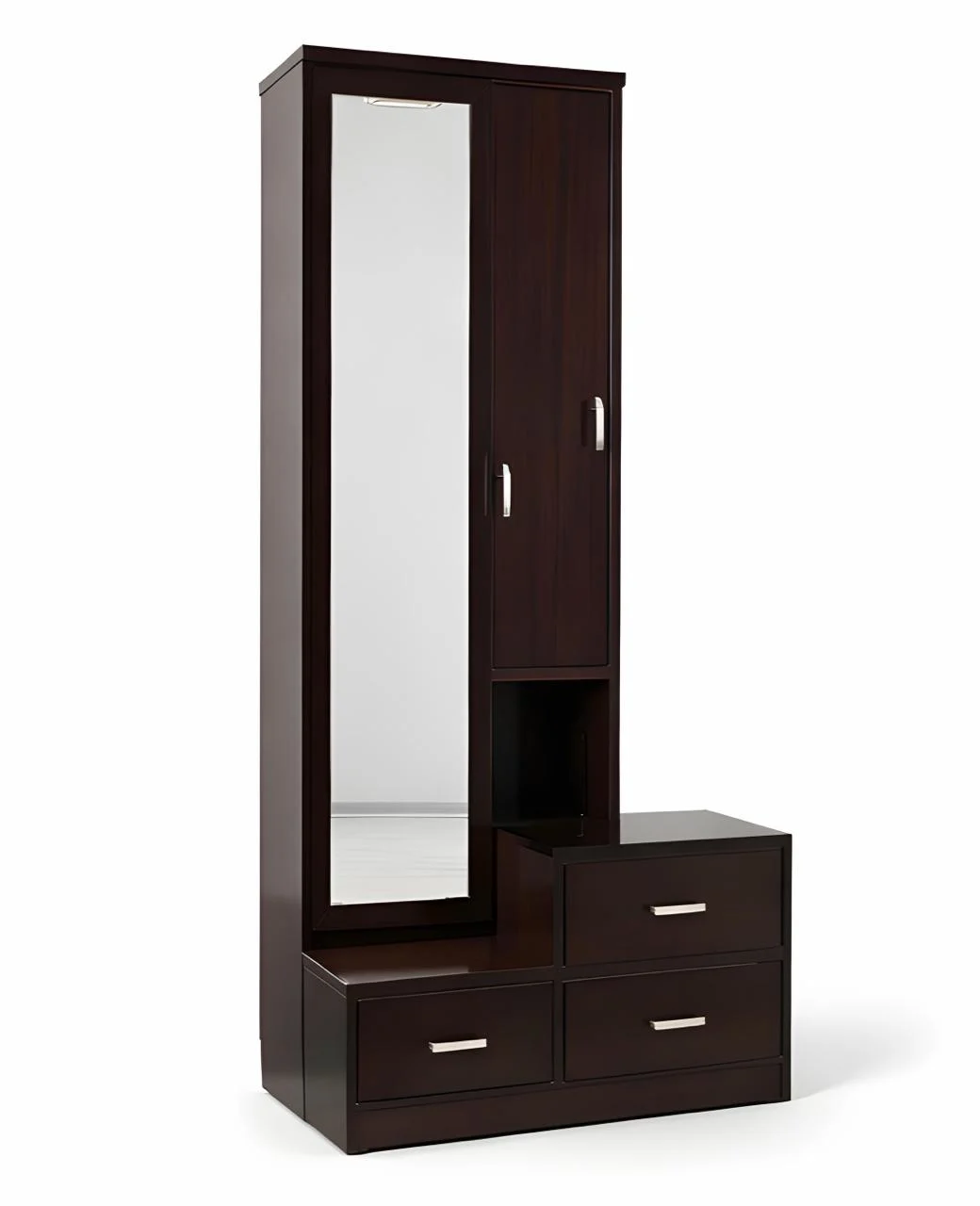Modern Dressing Table Wardrobe Combo with Full-Length Mirror & Storage
